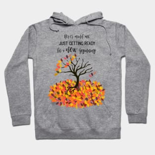 Fall in Love Colorful Leaves Autumn Season Tree Design Hoodie